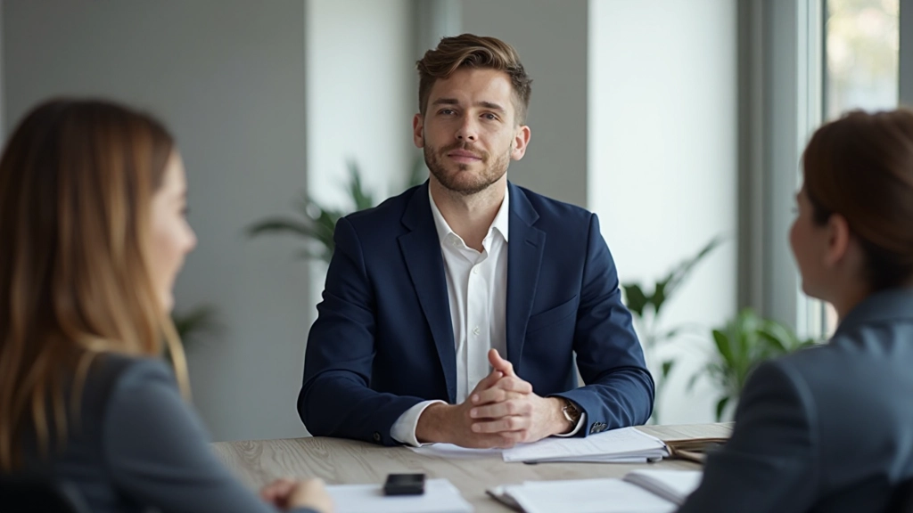 Young professional presenting ideas in modern office meeting room with colleagues