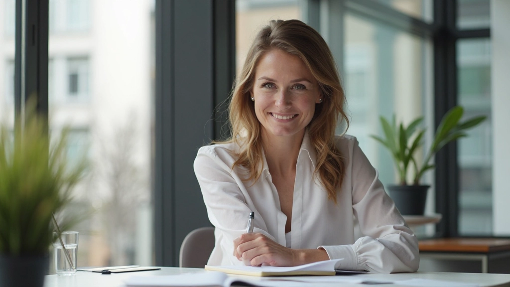 Professionell person som planerar sina mål och strategi med anteckningar